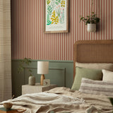 Summer Gray Stripes Wallpaper Niton - Blush