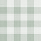 Geruit behang voor de kinderkamer en babykamer linnen look Summer Gray Linen groen