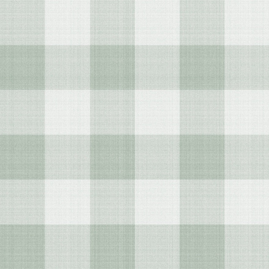 Geruit behang voor de kinderkamer en babykamer linnen look Summer Gray Linen groen