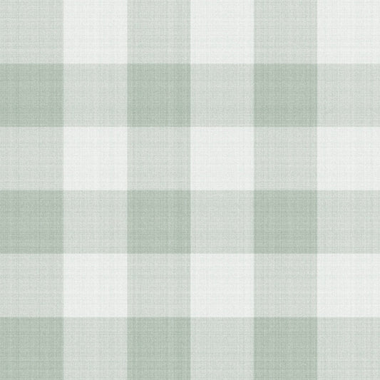 Geruit behang voor de kinderkamer en babykamer linnen look Summer Gray Linen groen