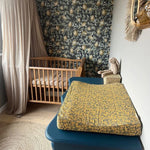Summer Gray Lemon Trees midnight blue Citroenen behang voor de kinderkamer donker blauw