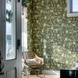 Summer Gray Lemon Trees Olive Green Citroenen behang voor de kinderkamer groen bruin