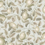 Summer Gray Lemon Trees seagrass Green Citroenen behang voor de kinderkamer groen  beige