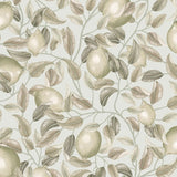 Summer Gray Lemon Trees seagrass Green Citroenen behang voor de kinderkamer groen  beige