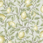 Summer Gray Lemon Trees Tea Green Citroenen behang voor de kinderkamer groen  beige