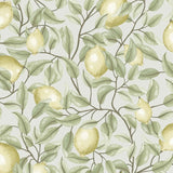 Summer Gray Lemon Trees Tea Green Citroenen behang voor de kinderkamer groen  beige