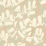 Summer Gray Bluebells green behang voor de meisjeskamer en babykamer lichtgroen