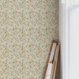 Summer gray citrus behang geel met lichtgroen voor de kinderkamer