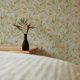 Summer gray citrus behang geel met lichtgroen voor de kinderkamer