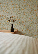 Summer gray citrus behang geel met lichtgroen voor de kinderkamer