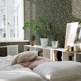 Summer Gray behang bladeren voor de meisjeskamer climbing rose green donkergroen groen