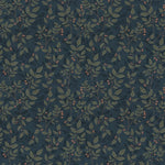 Summer Gray Dagma behang voor de kinderkamer bladeren donkerblauw babykamer