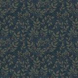 Summer Gray Dagma behang voor de kinderkamer bladeren donkerblauw babykamer