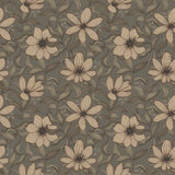 Summer Gray Fredrik Taupe bloemenbehang voor de kinderkamer en babykamer in taupe groen en offwhite kleuren.