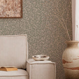 Summer Gray Freja Meadow bloemen behang voor de kinderkamer lichtgroen met witte bloemetjes 