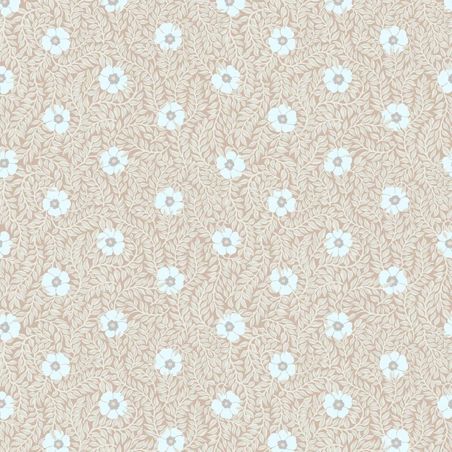 Summer Gray bloemen behang voor de kinderkamer meisjeskamer babykamer apricot  Kicki abrikoos
