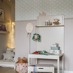 Summer Gray bloemen behang voor de kinderkamer meisjeskamer babykamer apricot  Kicki abrikoos
