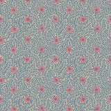 Summer Gray bloemen behang voor de kinderkamer blauw met roze Kicki petal pink