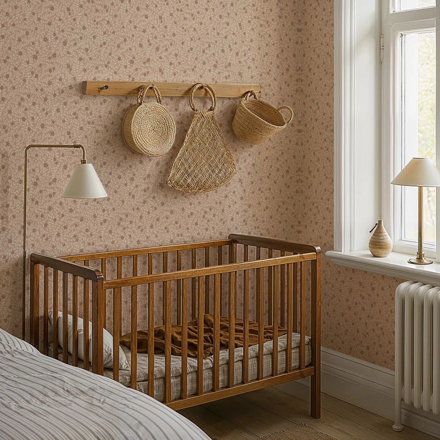 Lief Summer Gray bloemenbehang kinderkamer babykamer blush