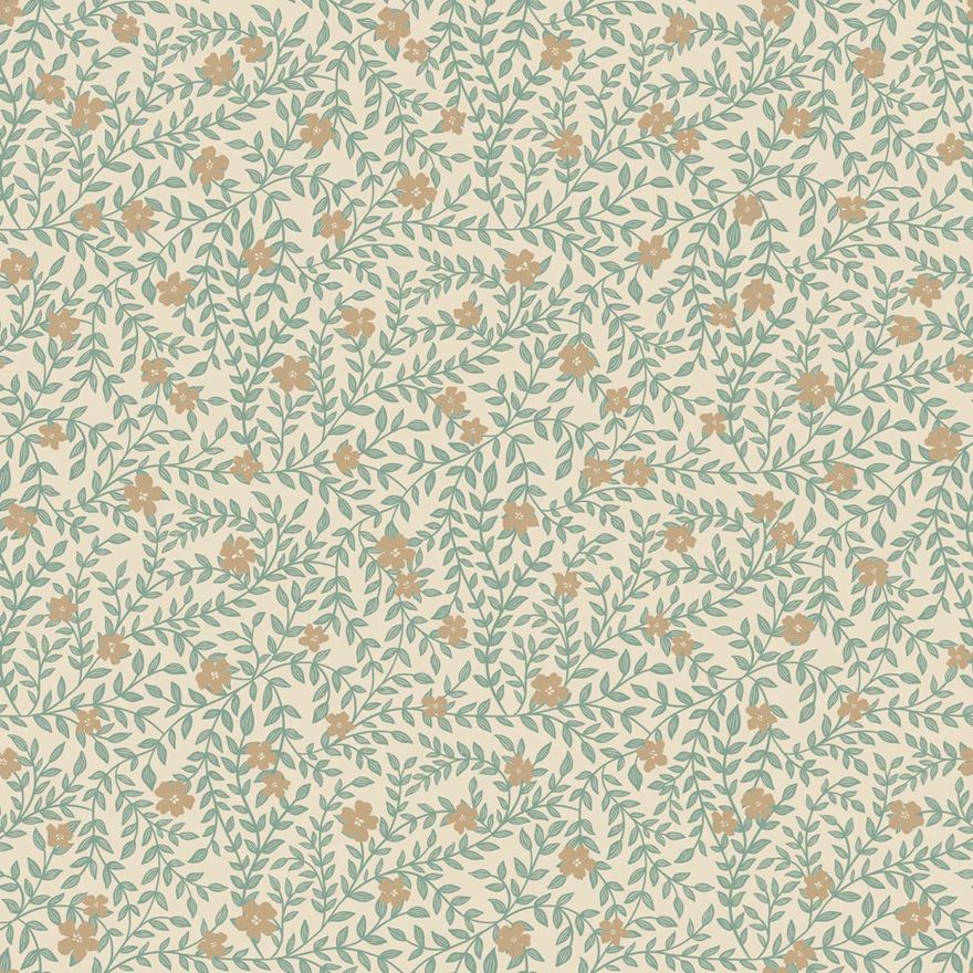 Lief Summer Gray bloemenbehang kinderkamer babykamer bronze brons bruin