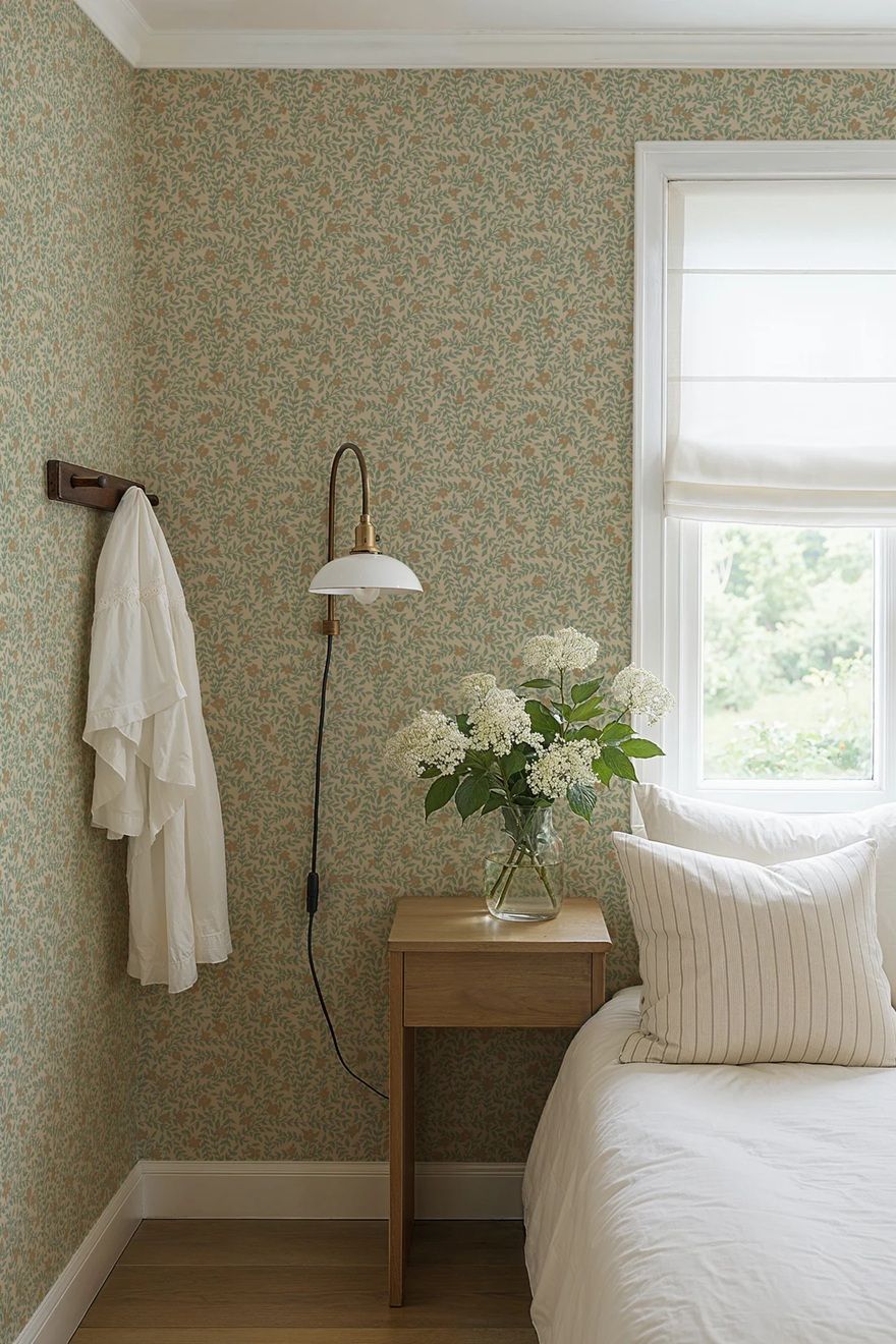 Lief Summer Gray bloemenbehang kinderkamer babykamer bronze brons bruin