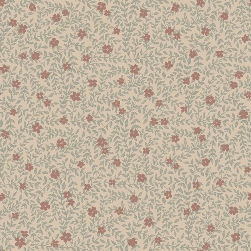 Lief Summer Gray bloemenbehang kinderkamer babykamer burgundy bordeaux rood
