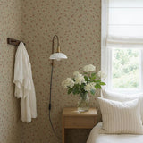 Lief Summer Gray bloemenbehang kinderkamer babykamer burgundy bordeaux rood