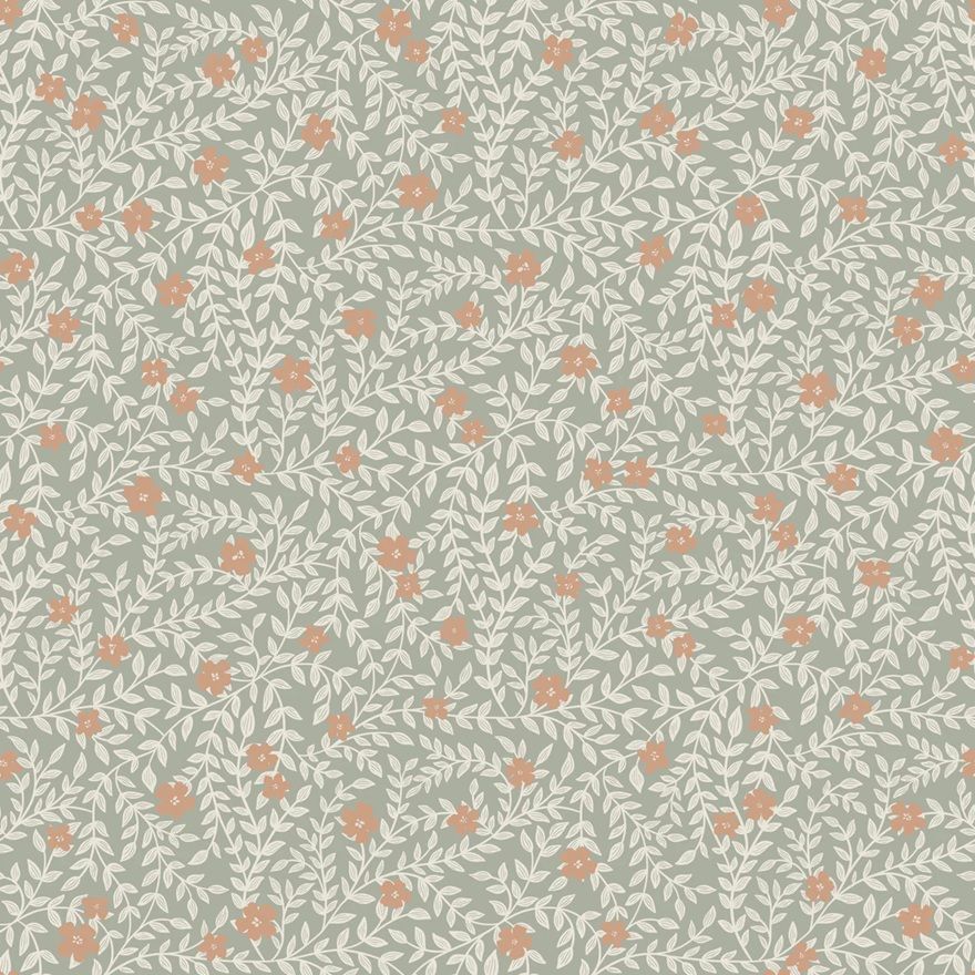 Lief Summer Gray bloemenbehang kinderkamer babykamer blue blauw roze