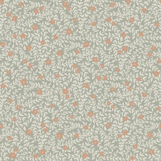 Lief Summer Gray bloemenbehang kinderkamer babykamer blue blauw roze