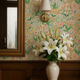 Summer Gray Lola Fern bloemenbehang voor meisjeskamer groen