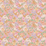 Summer Gray Lola petit bloemenbehang voor meisjeskamer apricot abrikoos roze