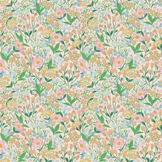 Summer Gray Lola petit bloemenbehang voor meisjeskamer fern groen