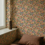 Summer Gray Lola petit bloemenbehang voor meisjeskamer peach perzik roze