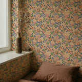 Summer Gray Lola petit bloemenbehang voor meisjeskamer peach perzik roze
