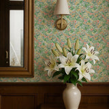 Summer Gray Lola petit bloemenbehang voor meisjeskamer turquoise blauw