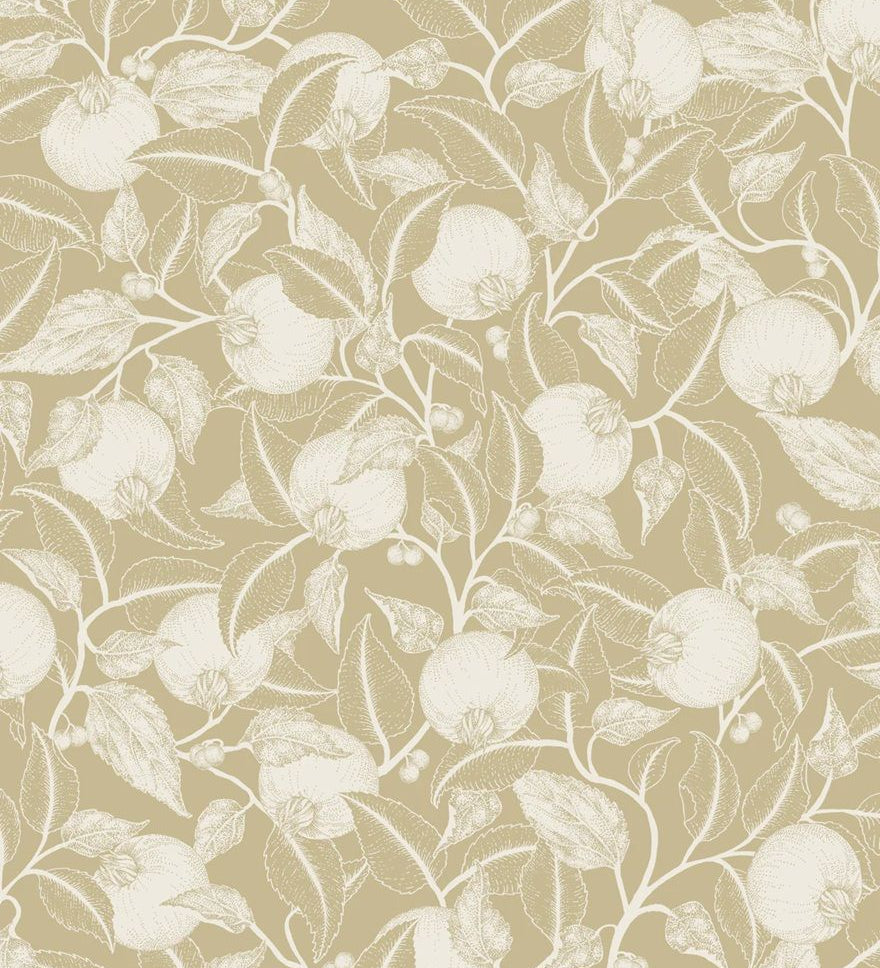 Summer Gray pomegranate granaatappel behang voor de kinderkamer en babykamer Gold Geel Goud