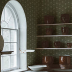 Summer Gray Wood Anemone green bloemen behang voor de meisjeskamer of babykamer groen