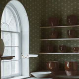 Summer Gray Wood Anemone green bloemen behang voor de meisjeskamer of babykamer groen