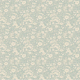 Summer Gray Doris bloemen behang voor de kinderkamer en babykamer dusty blue lichtblauw
