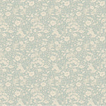 Summer Gray Doris bloemen behang voor de kinderkamer en babykamer dusty blue lichtblauw