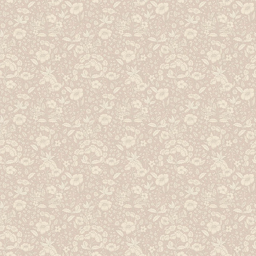Summer Gray Doris bloemen behang voor de kinderkamer en babykamer pink roze 