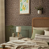 Summer Gray bloemen behang voor de kinderkamer folia clay red roest bruin