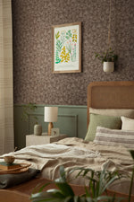 Summer Gray bloemen behang voor de kinderkamer folia clay red roest bruin