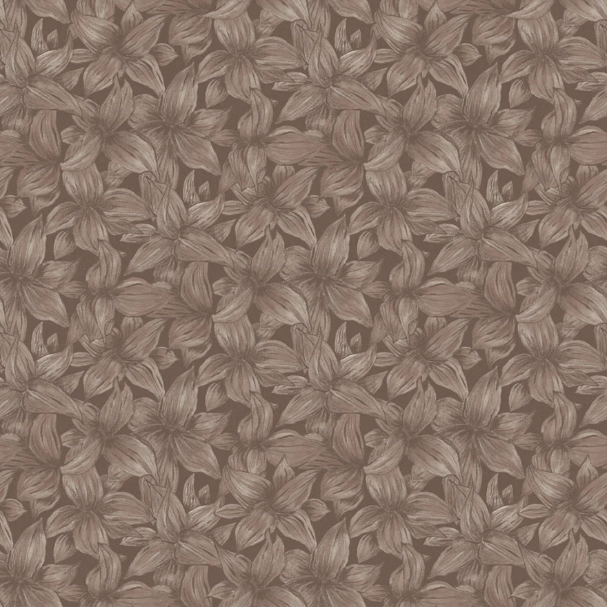Summer Gray bloemen behang voor de kinderkamer folia clay red roest bruin