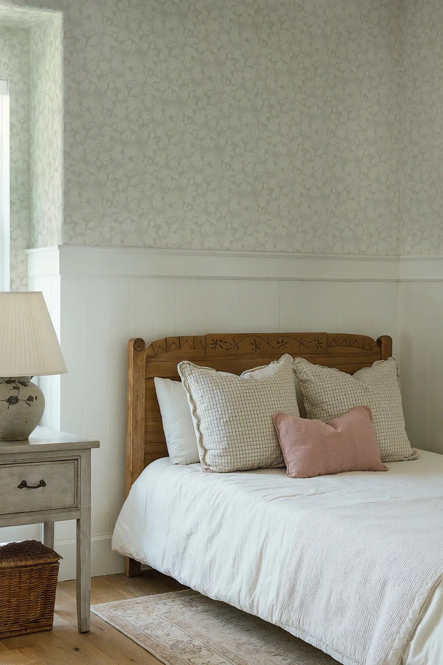 Summer Gray bloemen behang voor de kinderkamer folia soft sand zand beige