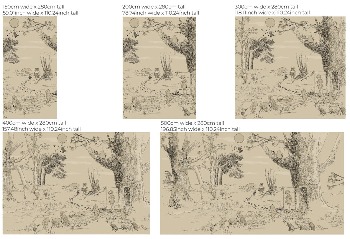 Vintage cartoon behang annet weelink voor de kinderkamer winnie the poeh babykamer neutrale babykamer jongenskamer meisjeskamer beige