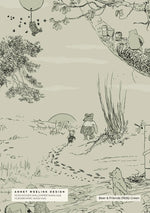 Vintage cartoon behang annet weelink voor de kinderkamer winnie the poeh babykamer neutrale babykamer jongenskamer meisjeskamer groen