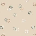 Smiley confetti behang voor kinderkamer beige neutraal Volpracht 