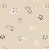 Smiley confetti behang voor kinderkamer beige neutraal Volpracht 