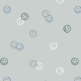 Smiley behang smiley confetti volpracht jongenskamer blauw